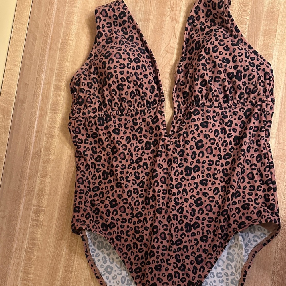 Shade and Shore Leopard Print One-Piece Swimsuit, large